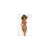 Ensemble lingerie sexy en vinyle rouge avec soutien-gorge et string 